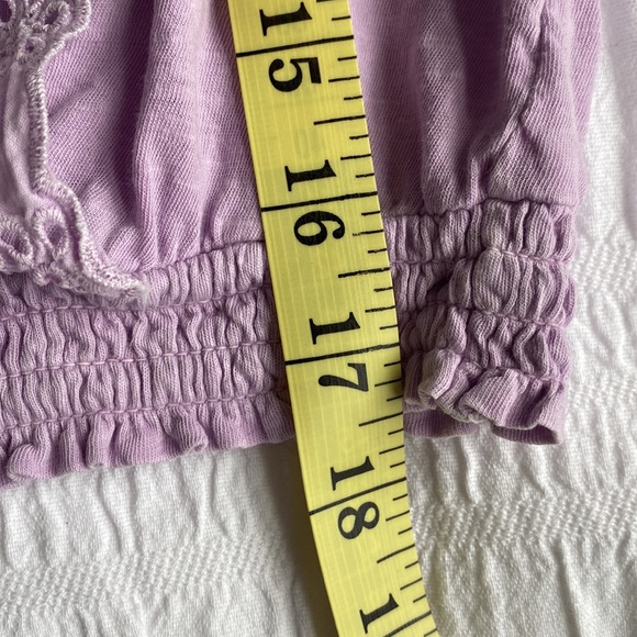 Lucky Brand 🍀 lilac blouse with balloon sleeves. Eyelet edging on faux wrap. XS - Picture 11 of 11